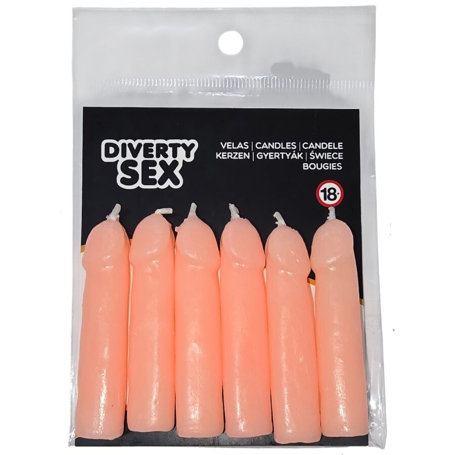 Bougies en forme de pénis DIABLO PICANTE, lot de 6
