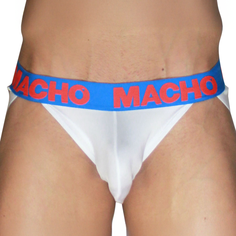 Jockstrap MACHO MX29AZ blanc et bleu foncé