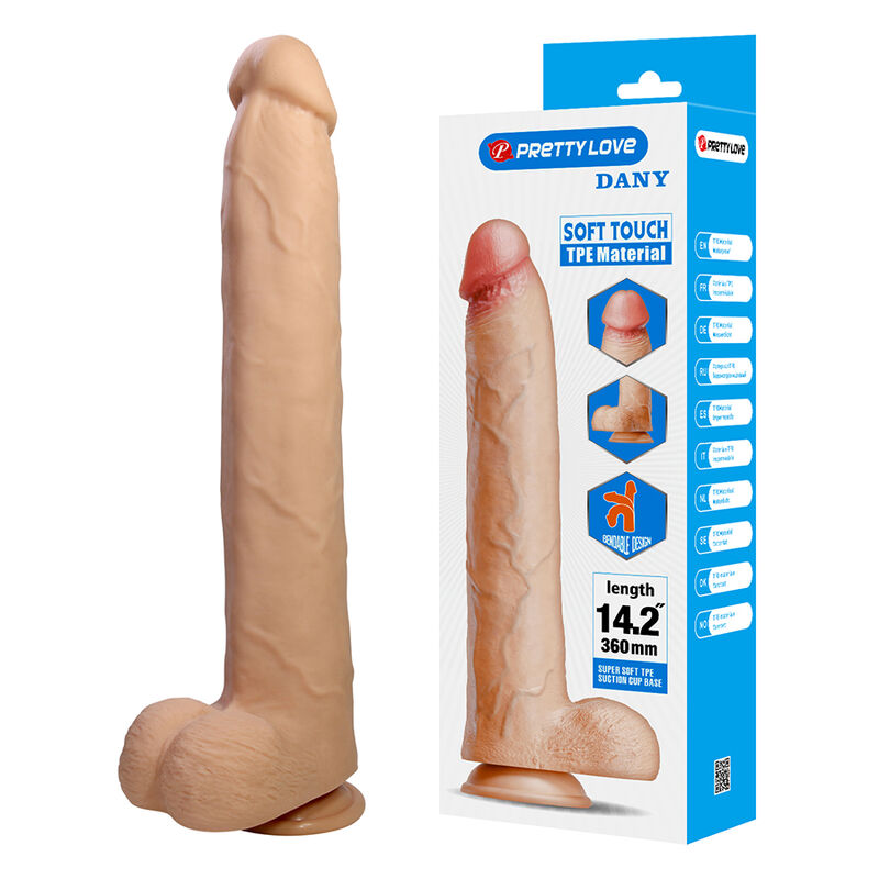 Pretty Love Dany, gode réaliste avec ventouse, env. 36 cm