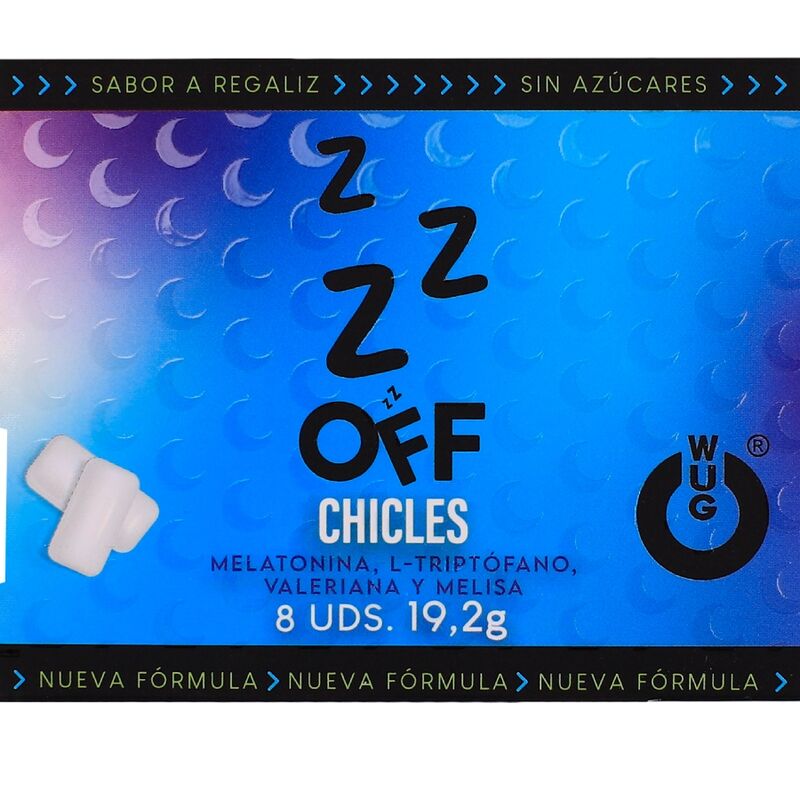 WUG GUM WUG Off, chewing-gum à la mélatonine, 8 pièces