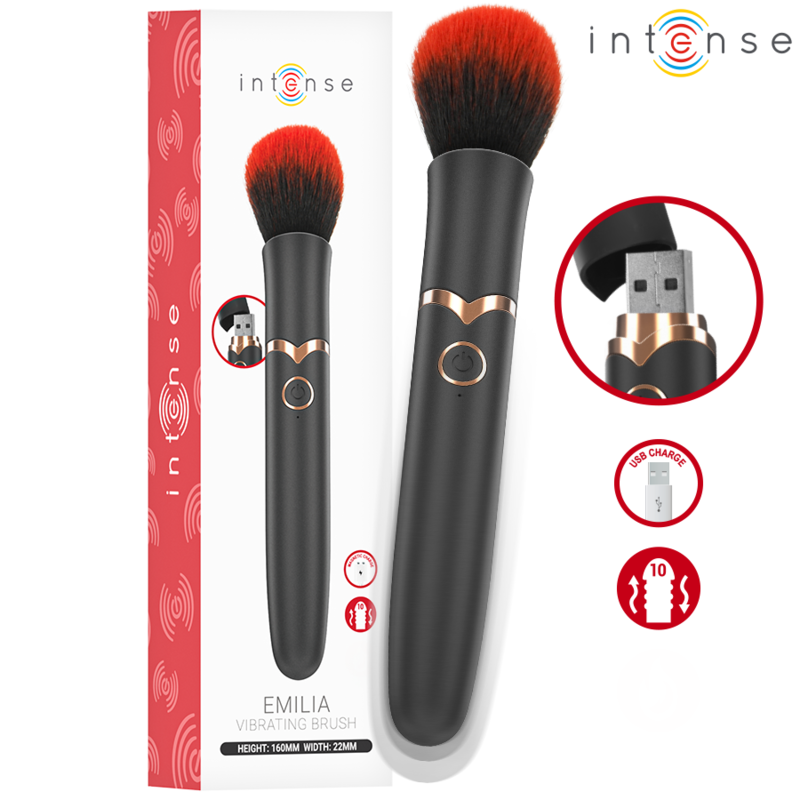 Vibromasseur INTENSE Emilia avec tête en forme de brosse