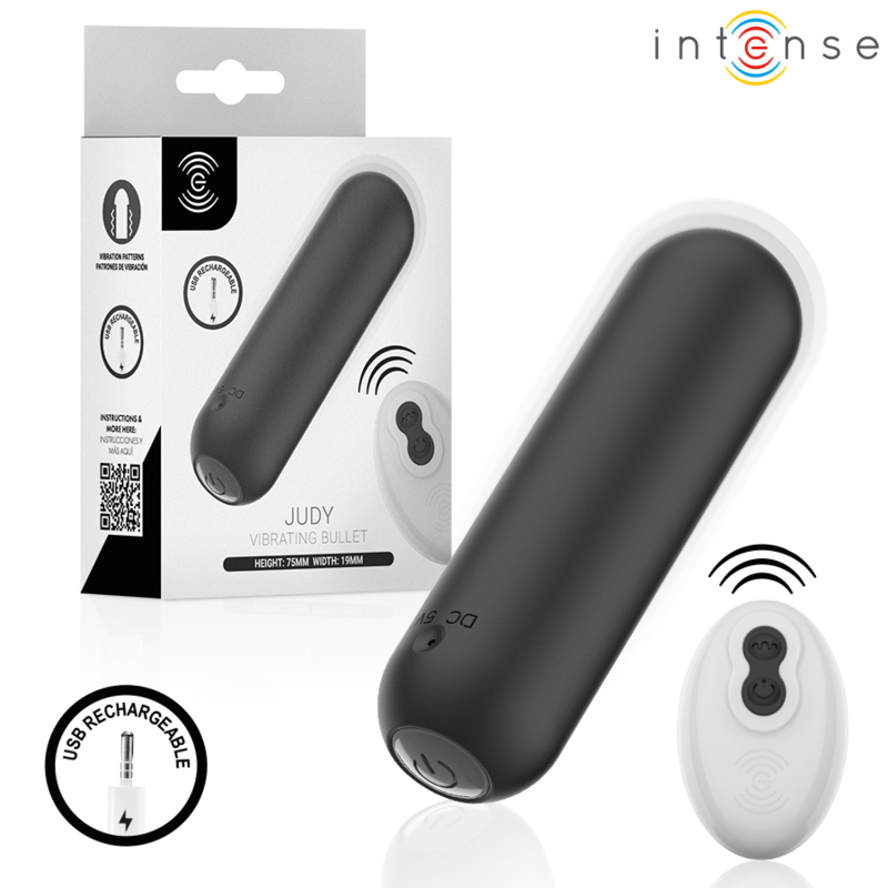 Vibromasseur INTENSE Judy avec télécommande, noir