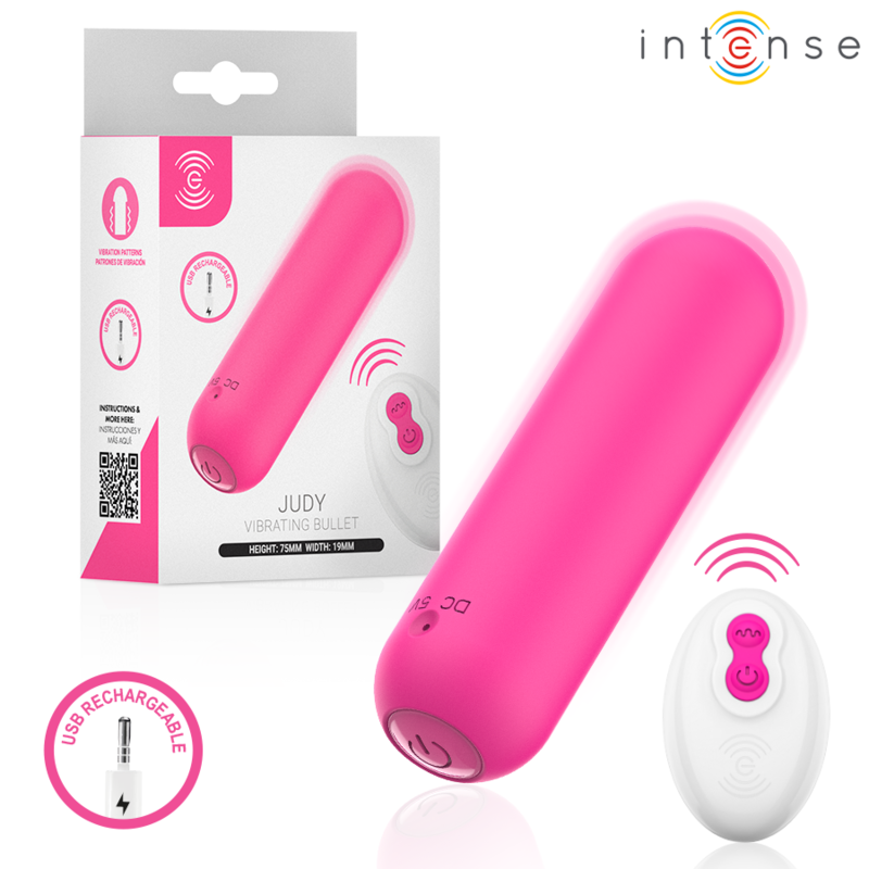 Vibromasseur INTENSE Judy avec télécommande, rose