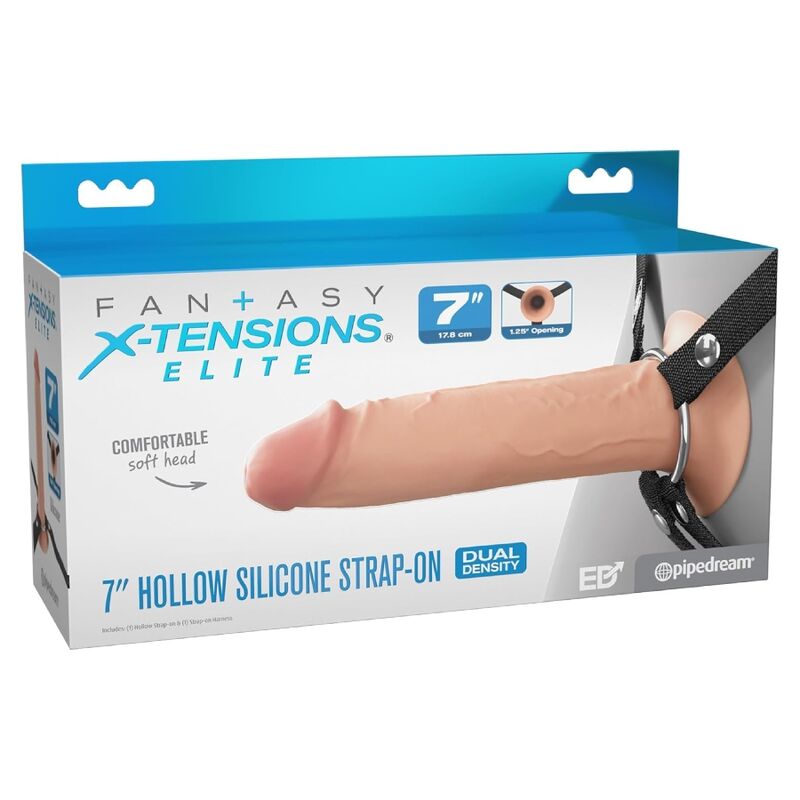 FANTASY X-TENSIONS ELITE Harnais avec gode creux en silicone, 17,8 cm