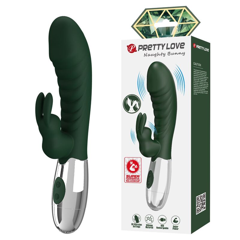 Vibromasseur rabbit Pretty Love Naughty Bunny, vert