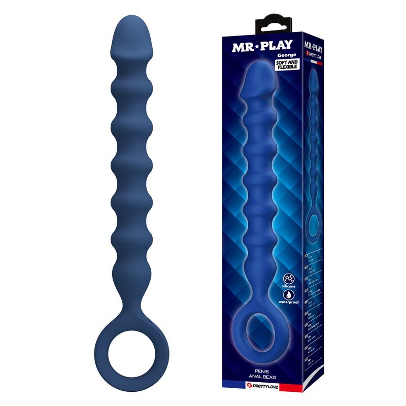 Chapelet anal MR PLAY avec plug anal, bleu