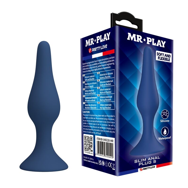 Plug anal MR PLAY Slim en silicone, taille S