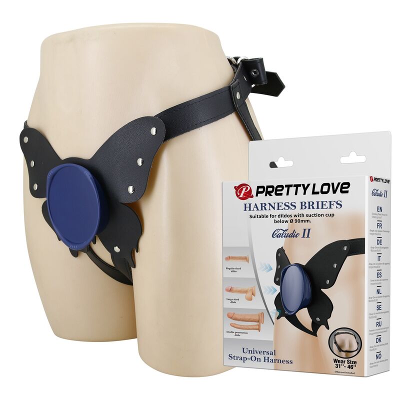 Harnais string Pretty Love, noir et bleu