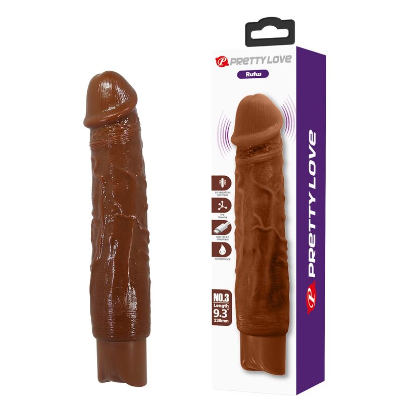 PRETTY LOVE Duke vibromasseur réaliste, 23,5 cm