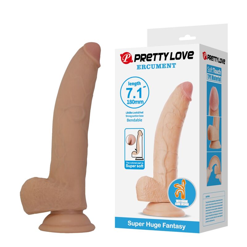 Dildo réaliste Pretty Love Ellcument, 18 cm