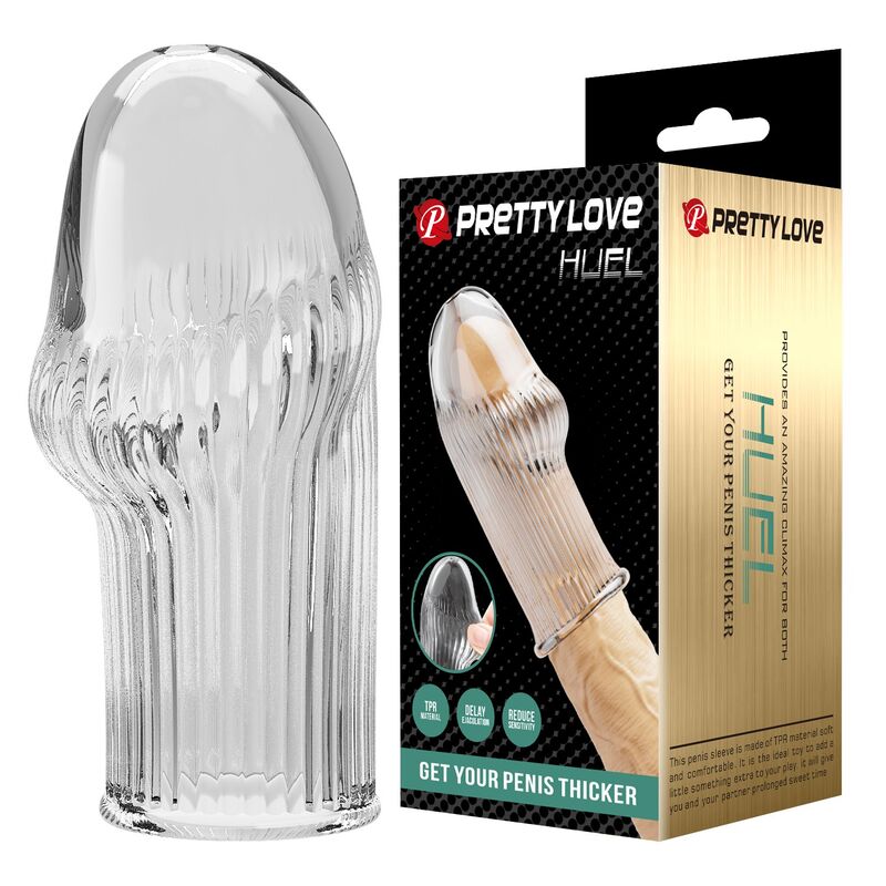 Gaine pénienne Pretty Love Huel en TPE transparent