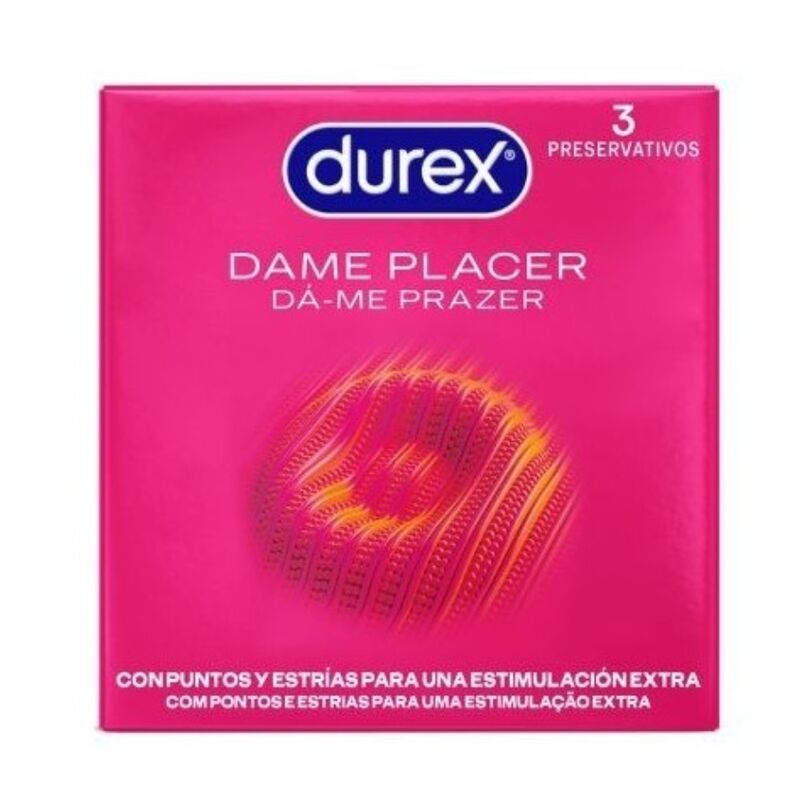 Préservatifs Durex Give Me Pleasure nervurés, 3 pièces