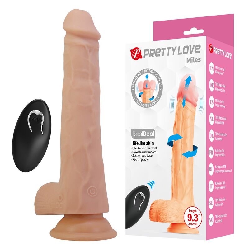 Vibromasseur Pretty Love Miles avec fonction de va et vient et de rotation
