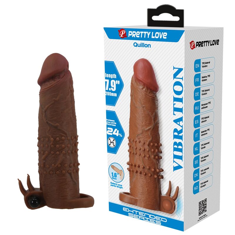 Manchon pénien PRETTY LOVE Quillon avec bullet vibrant, 20 cm