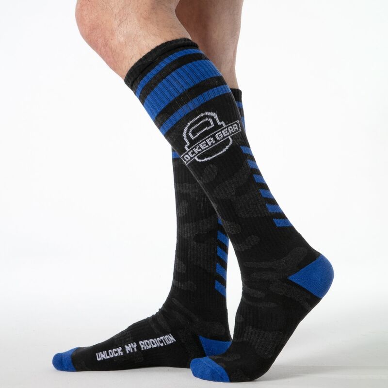 LOCKER GEAR Full Military, chaussettes hautes bleues