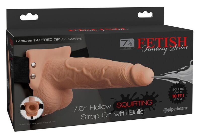 Fetish Fantasy Series, harnais avec gode creux, 19,1 cm