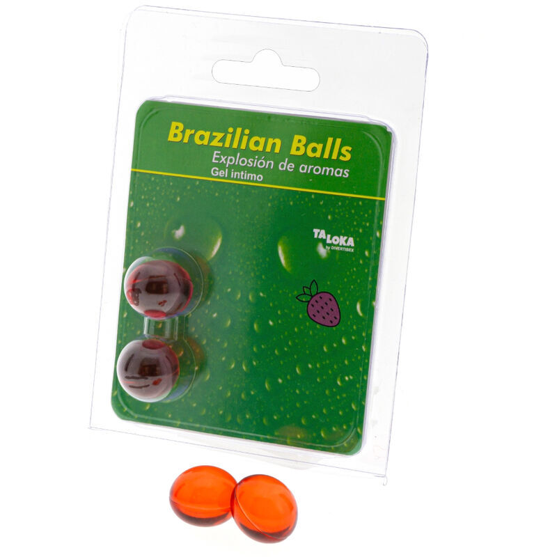 TALOKA Brazilian Balls, gel lubrifiant à la fraise, 2 pièces