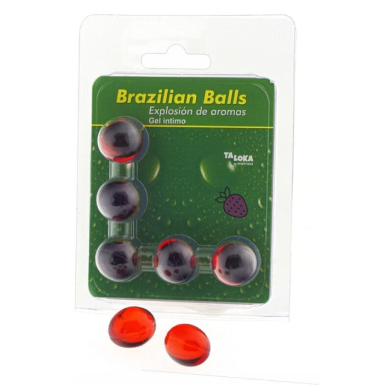 Perles lubrifiantes TALOKA à la fraise, 5 pièces