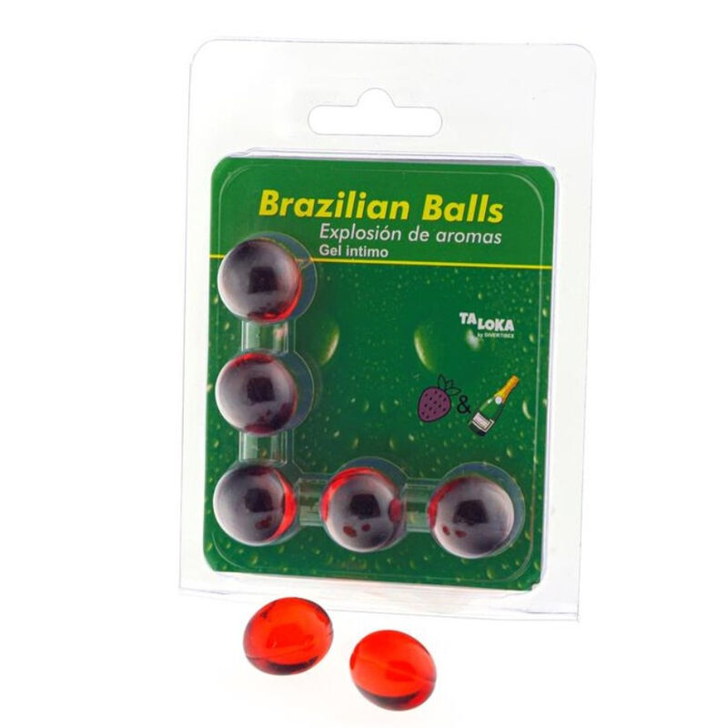 Boules d’huile de massage TALOKA, parfum fraise champagne, 5 pièces