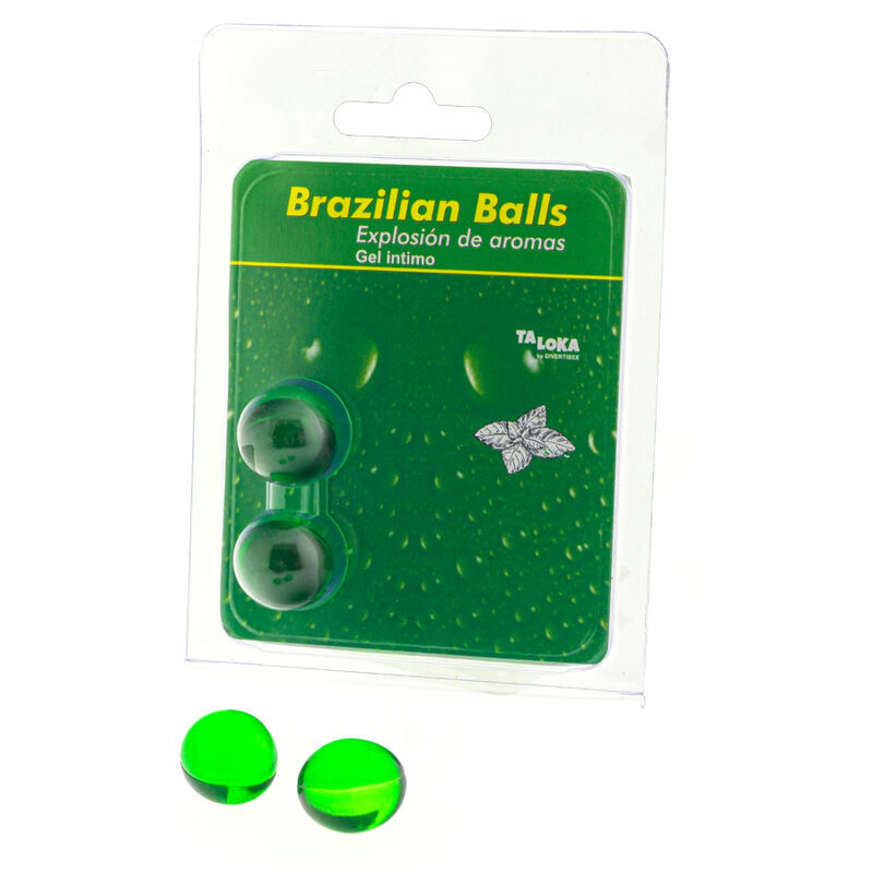 TALOKA Brazilian Balls parfumées à la menthe avec gel lubrifiant, 2 pièces
