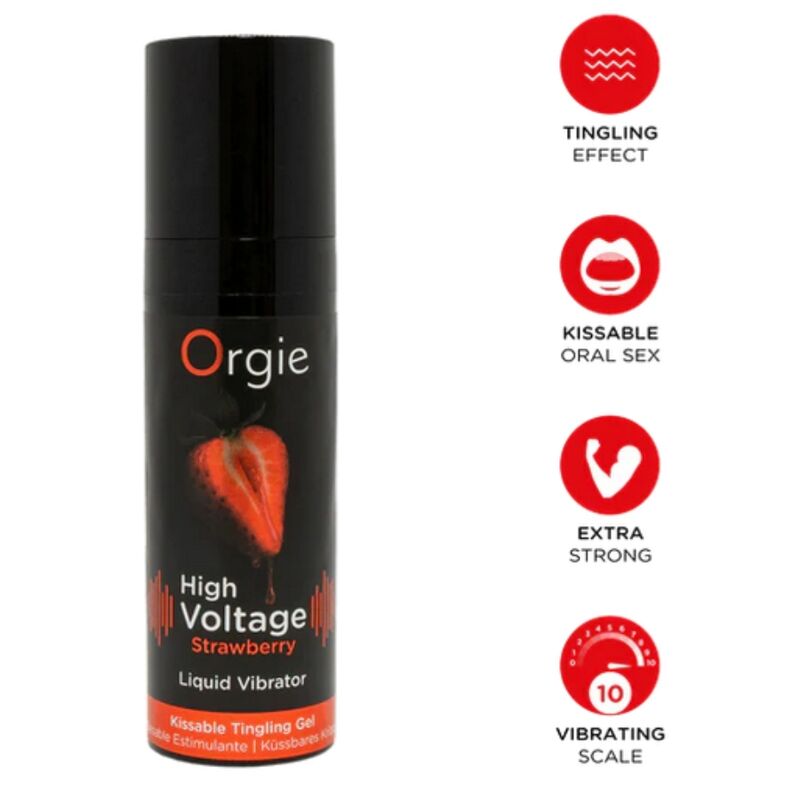 Gel stimulant ORGIE High Voltage, fraise, 15 ml