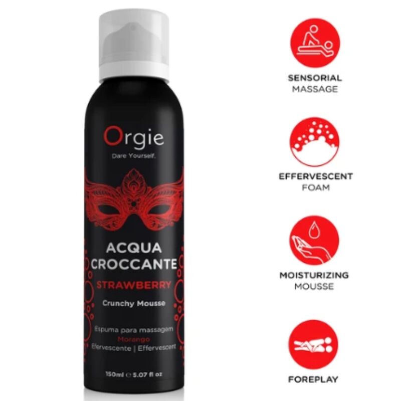 ORGIE Acqua Croccante Strawberry Crunchy Massage Mousse, 150 ml