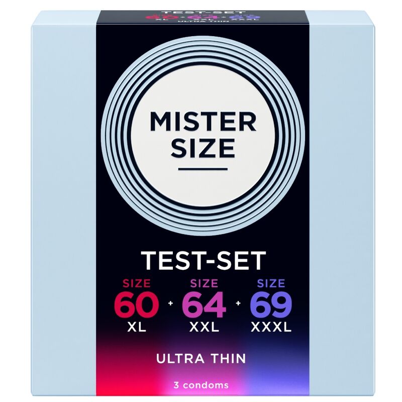 Préservatifs MISTER SIZE, kit d’essai en 60, 64 et 69 mm