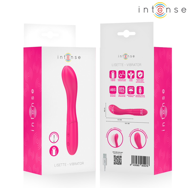 INTENSE Lisette, vibromasseur flexible rose, 19 cm