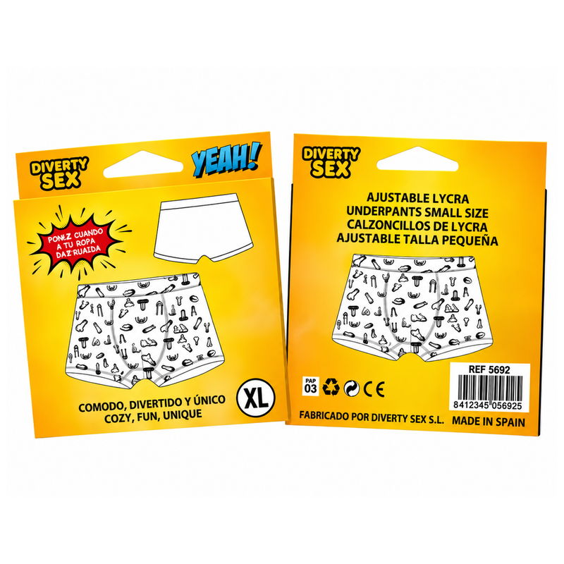 DIABLO PICANTE Boxer sexy avec imprimé pénis, taille L