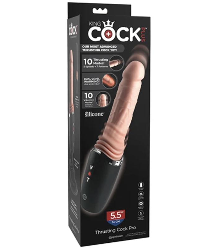 KING COCK PLUS Thrusting Cock Pro, vibromasseur réaliste avec fonction va-et-vient