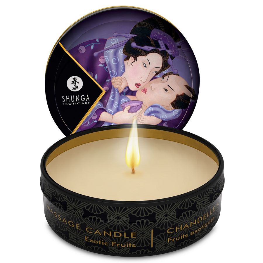 Bougie de massage Shunga Mini Caress au parfum de fruits exotiques, 30 ml
