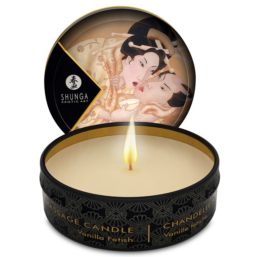 Bougie de massage Shunga Mini Caress à la vanille, 30 ml