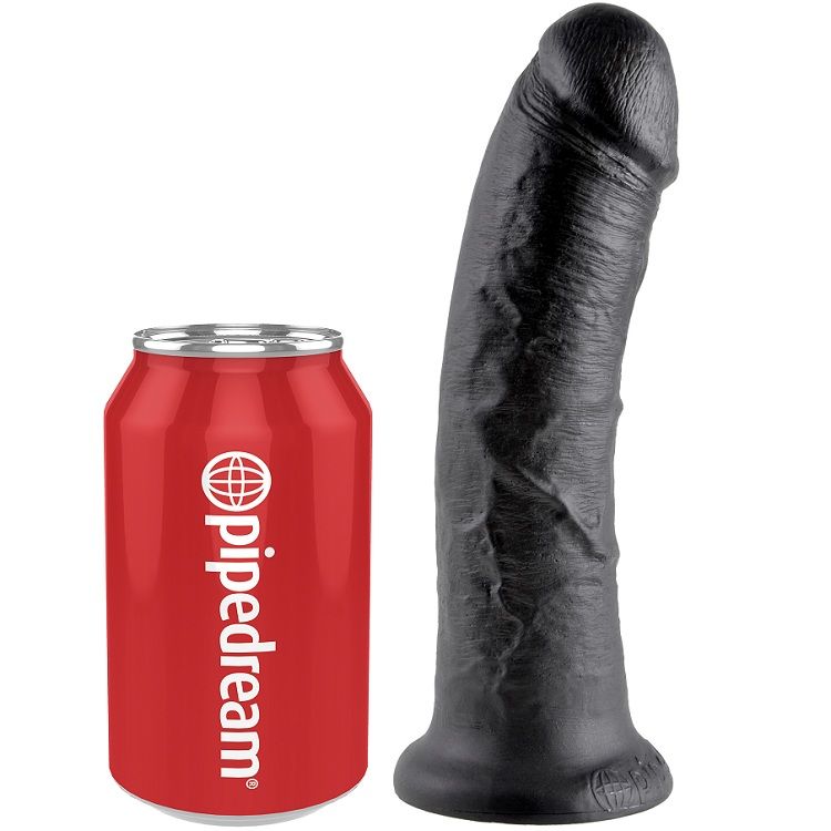 Godemiché KING COCK avec ventouse, noir, 20,3 cm