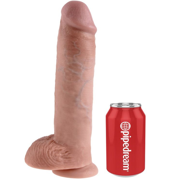 Gode KING COCK avec testicules, couleur chair, 28 cm