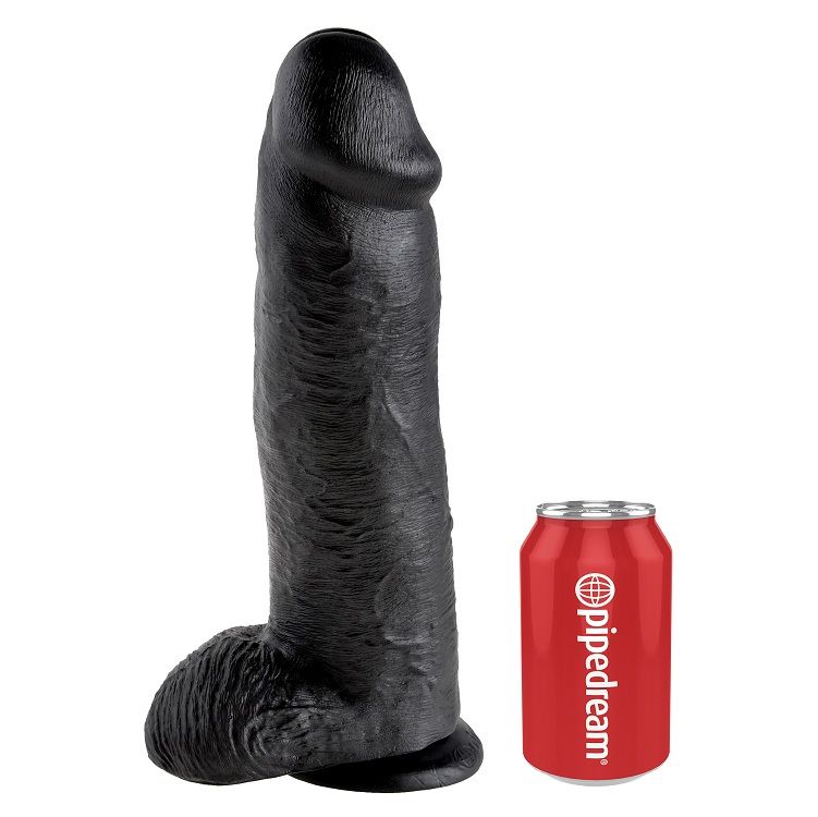 Gode KING COCK avec testicules, noir, 30,48 cm