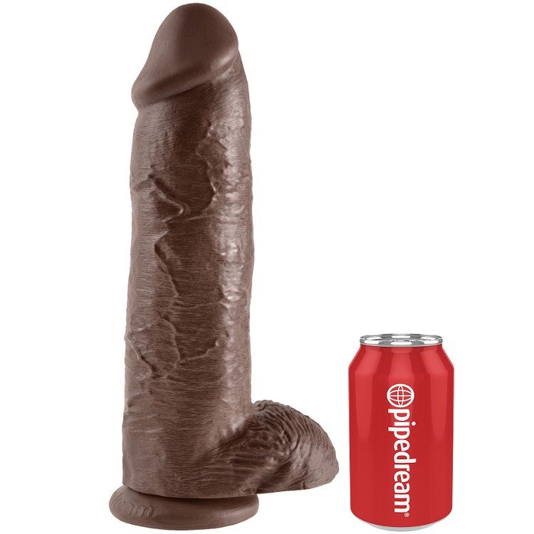 Gode KING COCK avec testicules, marron, 30,48 cm