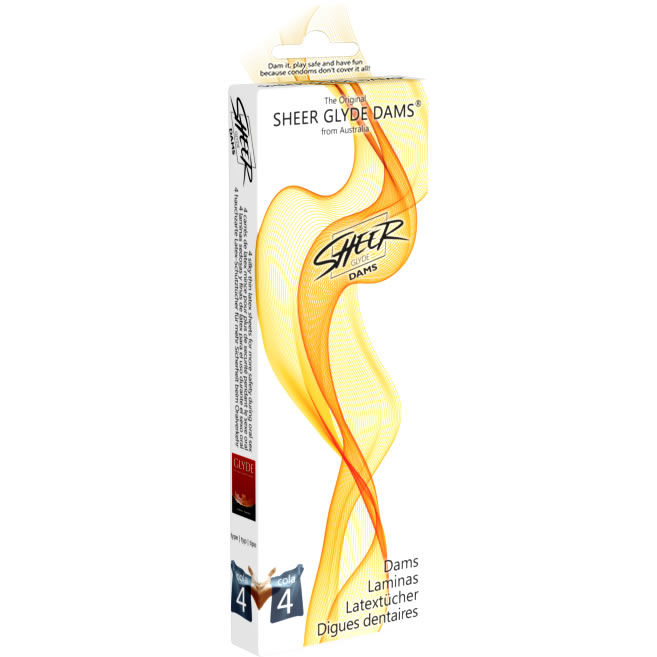 Carrés de latex SHEER GLYDE parfum cola, 4 pièces