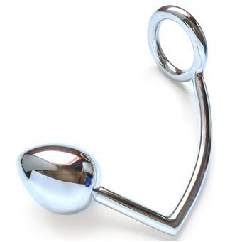 Plug anal METAL HARD avec anneau et boule anale, 40 mm