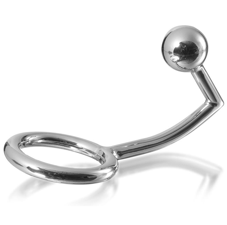 METAL HARD Anneau pénien avec boule anale