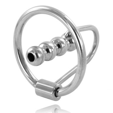 Anneau pénien METAL HARD avec plug urétral