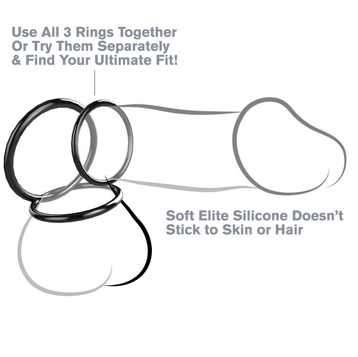 FANTASY C-RINGZ Set de 3 anneaux péniens en silicone