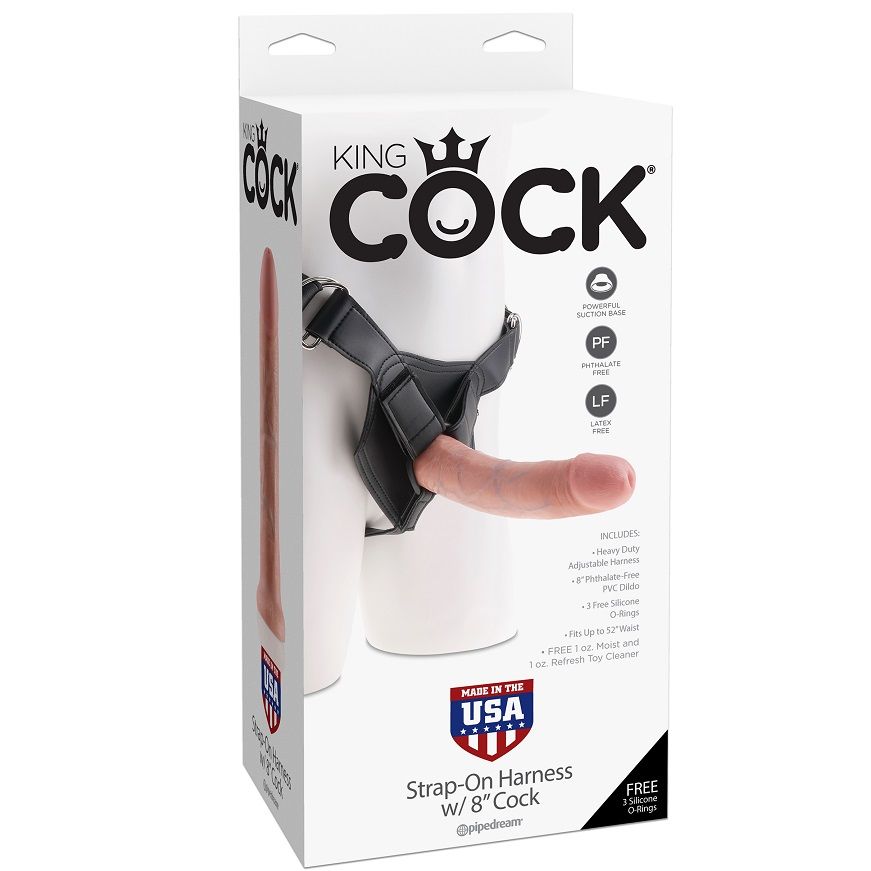 Kit gode ceinture KING COCK avec une longueur réaliste de 20,3 cm