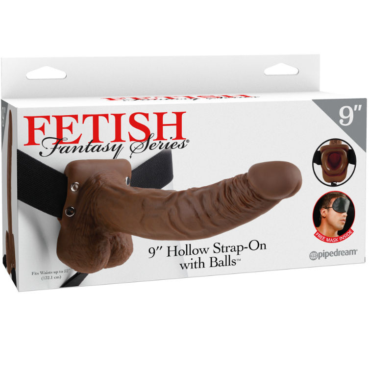 Strap-on Fetish Fantasy Series 9 avec dildo à corps creux, marron