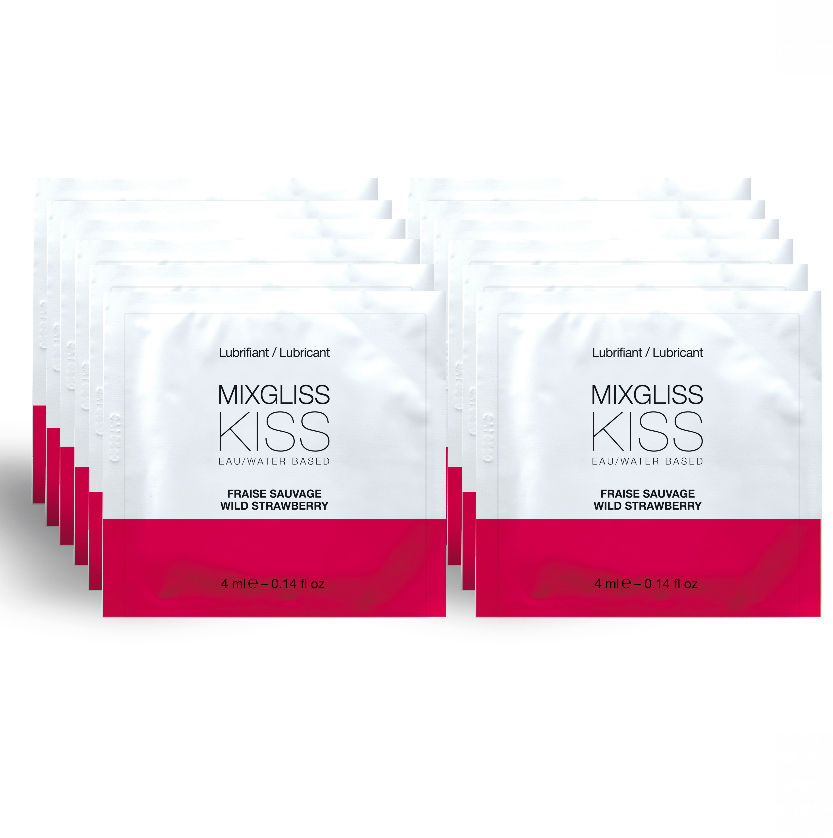 MIXGLISS lubrifiant goût fraise, 12 doses individuelles