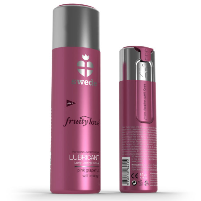 Lubrifiant goût pamplemousse rose et mangue Swede Fruity Love, 100 ml