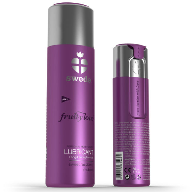 Lubrifiant goût framboise et rhubarbe Swede Fruity Love, 50 ml
