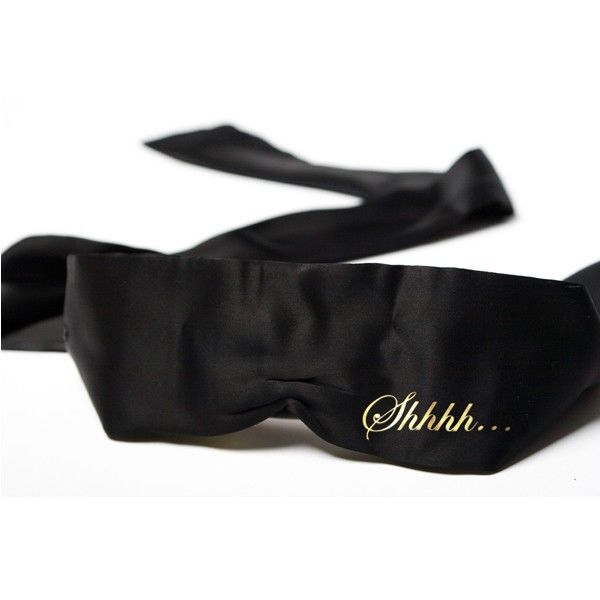 Bandeau pour les yeux en satin Shhh de Bijoux Indiscrets, deux messages