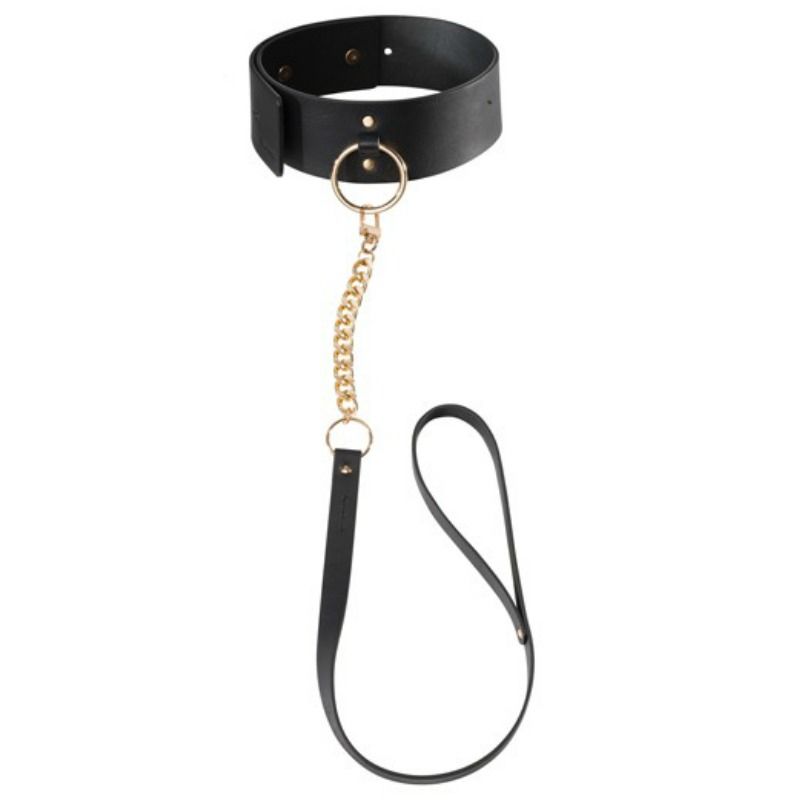 Collier BDSM Maze avec laisse noir de Bijoux Indiscrets