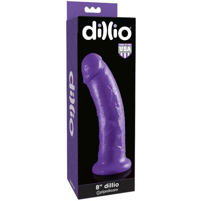 Gode DILLIO avec ventouse, 20,32 cm, violet
