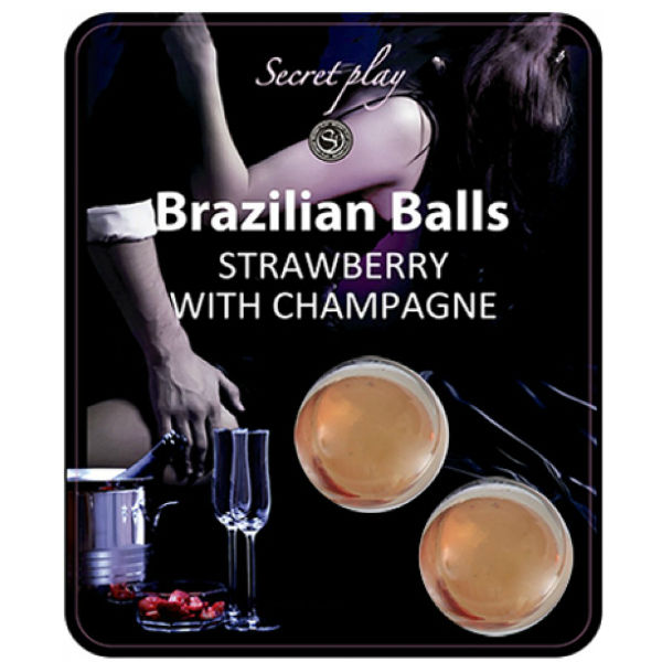 Billes d’huile de massage Secretplay parfum fraise et champagne